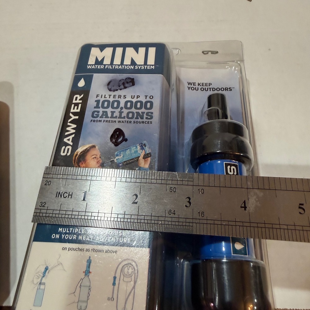 Sawyer Mini Water Filtration System Blue SP105 Portable Hiking Camping Filter - Picture 9 of 10